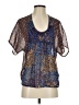Xhilaration 100% Polyester Blue Short Sleeve Blouse Size S - photo 1