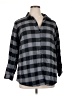 Joan Rivers Checkered-gingham Gray Long Sleeve Button-Down Shirt Size XL (petite) - photo 1