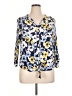 Ruby Rd. 100% Rayon Floral Blue 3/4 Sleeve Blouse Size XL - photo 1