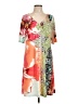 Chico's Print Orange Casual Dress Size Lg (2) - photo 1