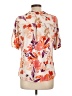 Perseption Concept Floral Orange Short Sleeve Blouse Size L - photo 1