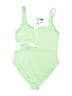 Roxy 100% Polyester Solid Green One Piece Swimsuit Size XL - photo 2