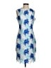 Calvin Klein 100% Polyester Print Blue Cocktail Dress Size 4 - photo 1