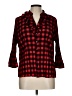 Kim Rogers Plaid Red 3/4 Sleeve Blouse Size L - photo 1