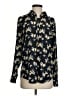 Banana Republic 100% Polyester Floral Black Long Sleeve Blouse Size S - photo 1