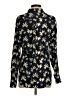 Banana Republic 100% Polyester Floral Black Long Sleeve Blouse Size S - photo 2