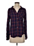 Cloth & Stone 100% Rayon Plaid Blue Long Sleeve Button-Down Shirt Size XS - photo 1
