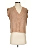Rachel Zoe Tan Sleeveless Button-Down Shirt Size S - photo 1