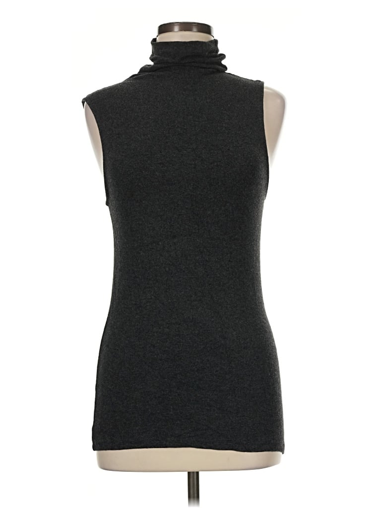 Pre-owned Halogen Sleeveless Turtleneck In Gray