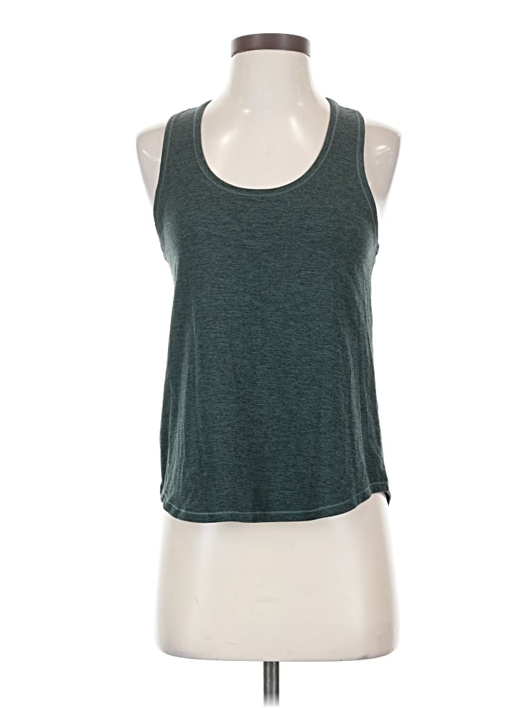 Pre-owned Girlfriend Collective Tank Top Teal Halter Neckline Tops
