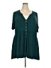 Torrid Teal Short Sleeve Blouse Size 4X Plus (4) - photo 1