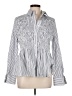 Harshman Stripes Silver Long Sleeve Blouse Size L - photo 1