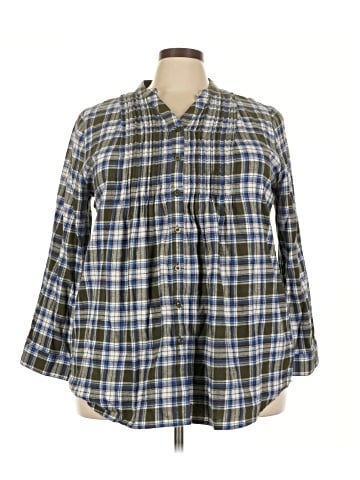 Woman Within 3/4 Sleeve Button-Down Shirt (view 1)