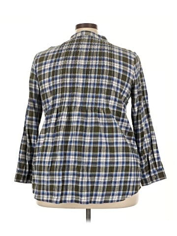 Woman Within 3/4 Sleeve Button-Down Shirt (view 2)