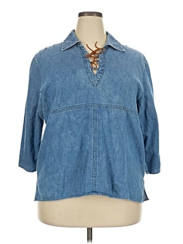 Quizz Woman 3/4 Sleeve Button-Down Shirt (view 1)