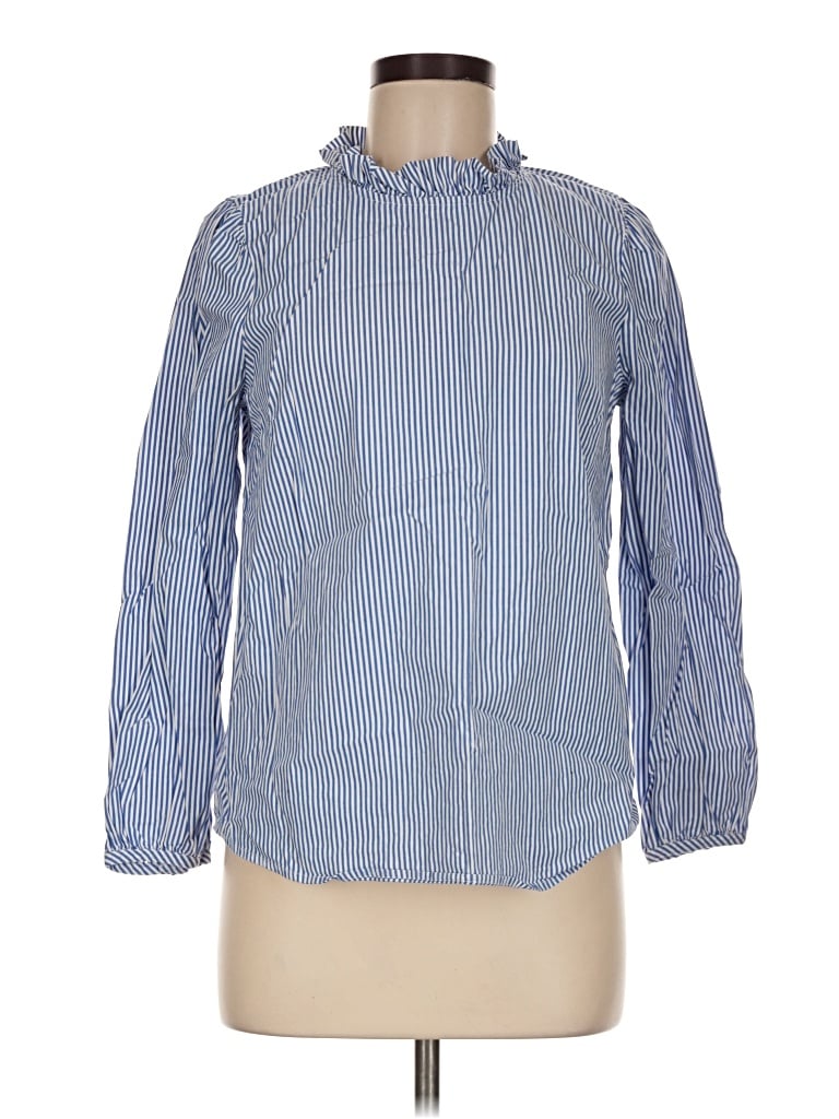 Pre-owned Jcrew Long Sleeve Blouse In Blue