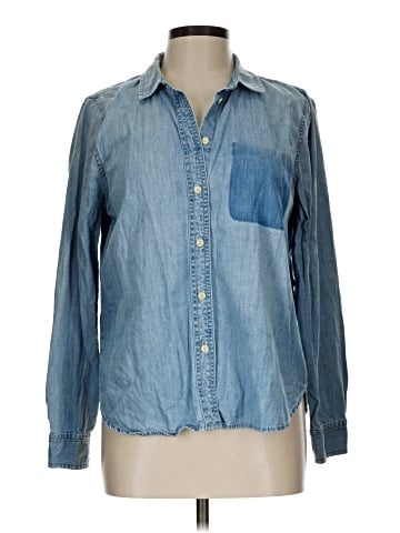Madewell Denim Shrunken Ex-Boyfriend Shirt: Shadow-Pocket Edition (view 1)