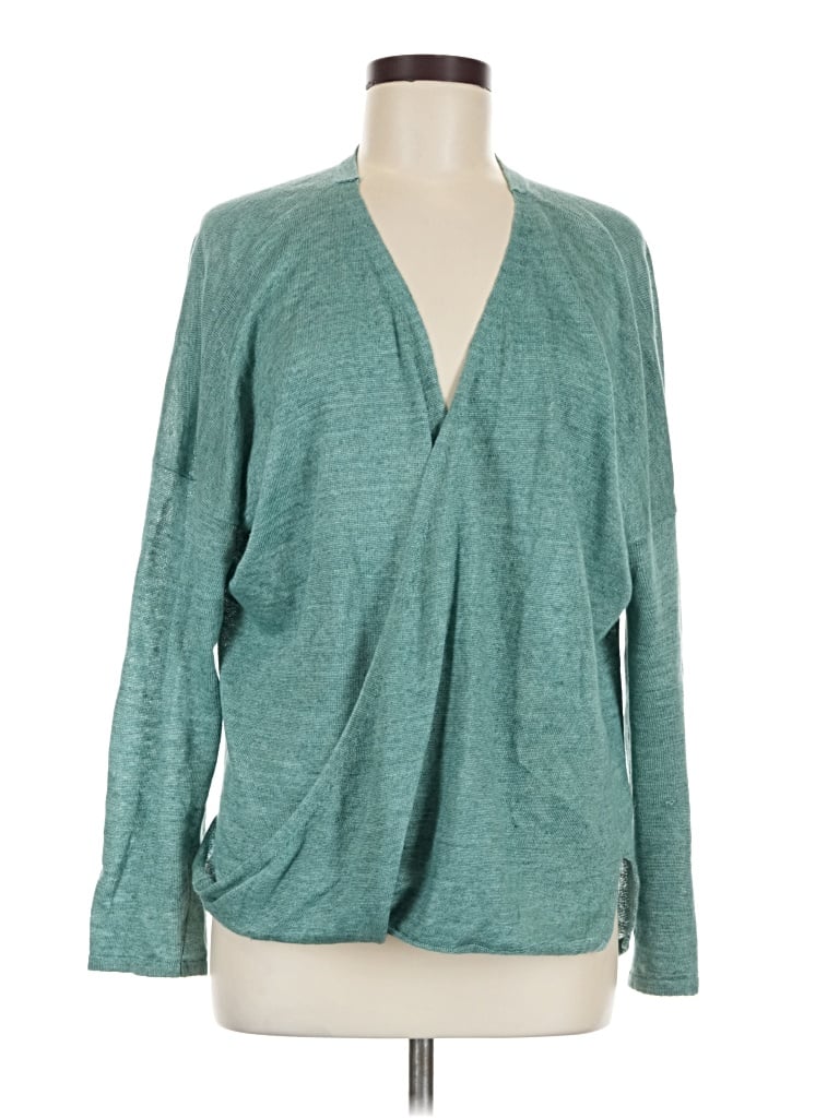 Pre-owned Margaret O'leary Cardigan Sweater In Teal