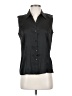 Kasper Black Sleeveless Button-Down Shirt Size 4 Petite - photo 1
