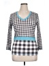 David Cline Checkered-gingham Gray 3/4 Sleeve T-Shirt Size XL - photo 1