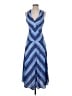 MNG 100% Polyester Chevron-herringbone Blue Casual Dress Size 4 - photo 1