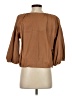 BCBGMAXAZRIA 100% Leather Brown 3/4 Sleeve Button-Down Shirt Size XS - photo 2