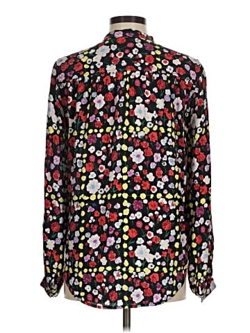 Equipment Long Sleeve Silk Top (view 2)