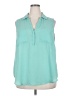 Torrid 100% Polyester Teal Sleeveless Blouse Size 2X Plus (2) - photo 1