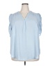 Torrid 100% Polyester Blue 3/4 Sleeve Blouse Size 2X Plus (2) - photo 1