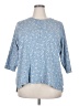 Chaps 100% Cotton Blue 3/4 Sleeve Blouse Size 2X - photo 1