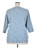 Chaps 100% Cotton Blue 3/4 Sleeve Blouse Size 2X - photo 2