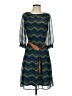 Alyx 100% Polyester Chevron-herringbone Green Casual Dress Size 4 - photo 1