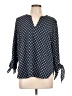 MICHAEL Michael Kors Polka Dots Blue 3/4 Sleeve Blouse Size L - photo 1