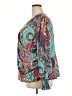 Shein Curve 100% Polyester Paisley Teal Long Sleeve Blouse Size 18 Plus (3) - photo 5