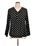 Youtalia Polka Dots Black Long Sleeve Blouse Size XL - photo 1