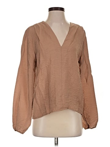 Self Contrast Long Sleeve Blouse (view 1)