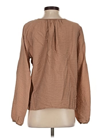 Self Contrast Long Sleeve Blouse (view 2)