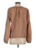 Self Contrast Tan Long Sleeve Blouse Size S - photo 2