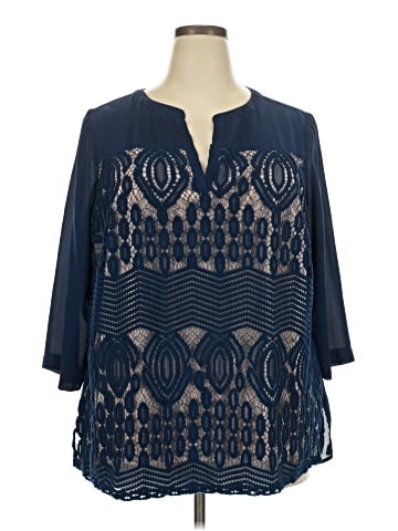 Sharagano 3/4 Sleeve Blouse (view 1)