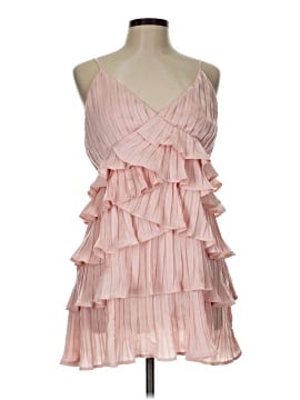 maxi pink dress Sky to Moon Blaire Pink Satin Maxi Dress | Babydoll Tiered Fit-and-Flare A-Line Corset Top Floor Length Sleeveless Hot Pink Fuchsia