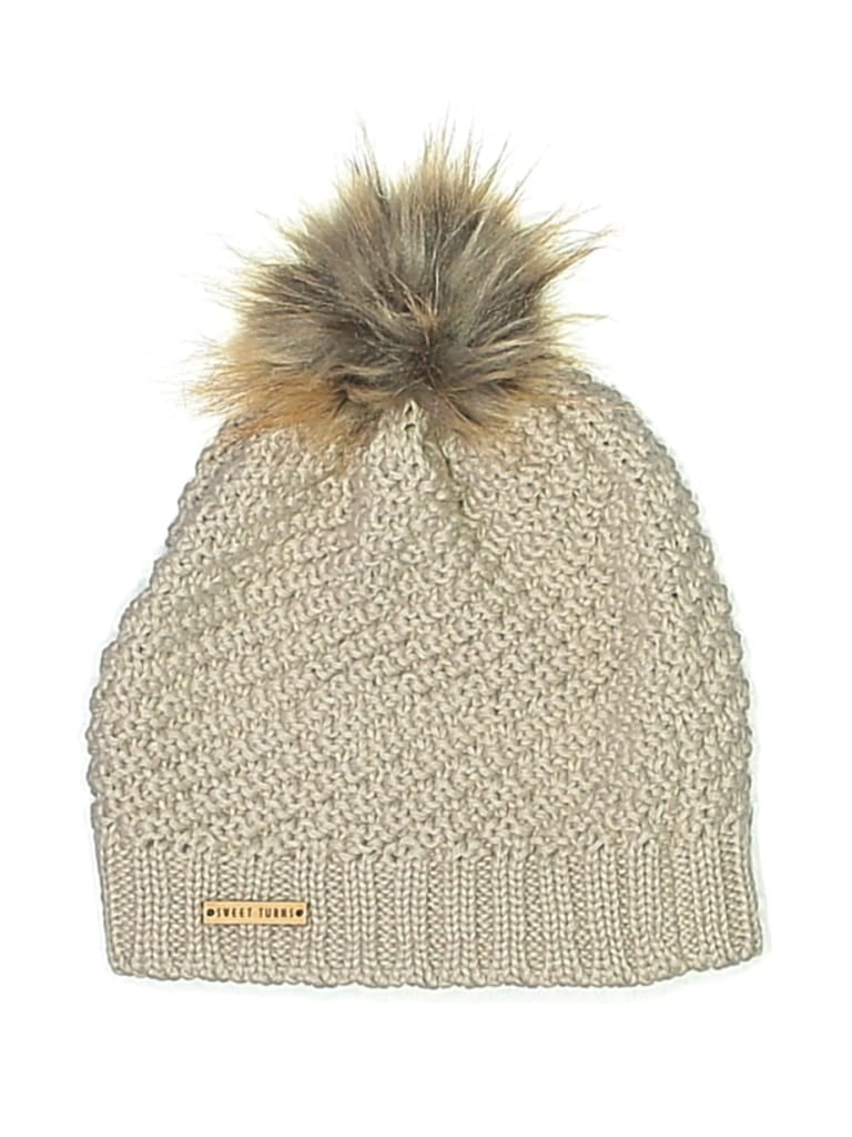Pre-owned Assorted Brands Beanie Hat In Tan