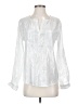 Como Black Metallic Silver Long Sleeve Blouse Size S - photo 1