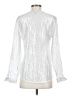 Como Black Metallic Silver Long Sleeve Blouse Size S - photo 2