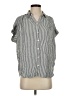 Madewell 100% Viscose Stripes Silver Short Sleeve Blouse Size XS - photo 1