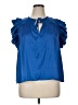 Dreamers Blue Short Sleeve Blouse Size XL - photo 1