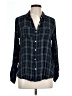 Harper 100% Rayon Plaid Green Long Sleeve Button-Down Shirt Size L - photo 1