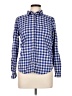 Joe Fresh Checkered-gingham Blue Long Sleeve Button-Down Shirt Size L - photo 1