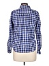 Joe Fresh Checkered-gingham Blue Long Sleeve Button-Down Shirt Size L - photo 2