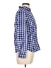 Joe Fresh Checkered-gingham Blue Long Sleeve Button-Down Shirt Size L - photo 4