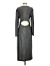Crescent Metallic Gray Casual Dress Size S - photo 2